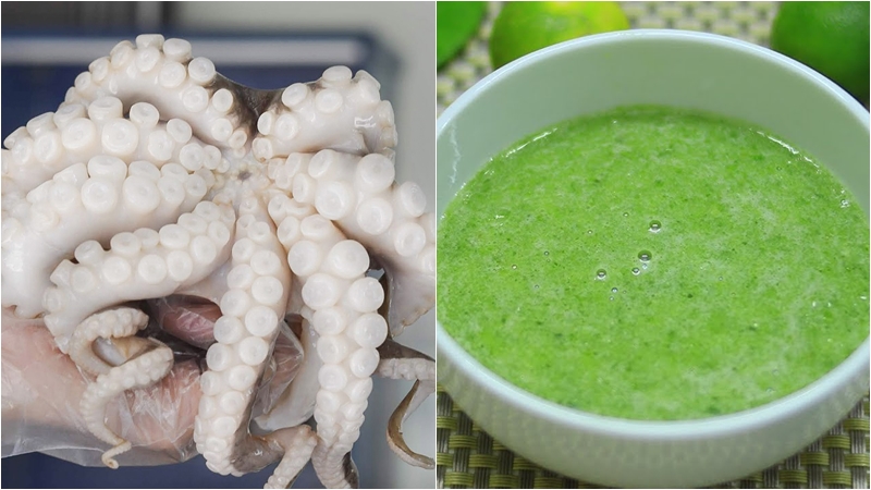 Nguyên liệu làm món bạch tuộc nướng muối ớt chanh